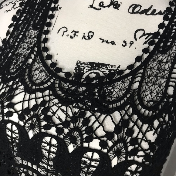 Black Lace Crochet Overlay Dress - Picture 7 of 11